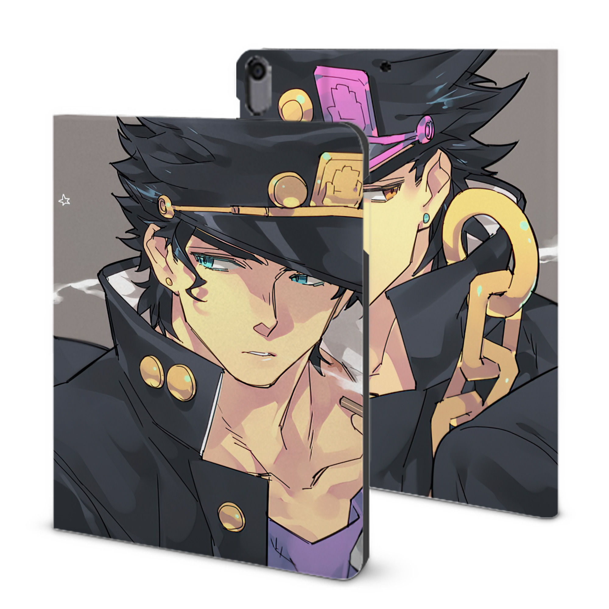 （画像用） ジョジョの奇妙な冒険 JoJo's Bizarre Adventure IPad ケース ブック型 PUレザー TPU 耐衝撃 軽量 薄型 ペン収納なし 全面保護 IPad 各モデル対応